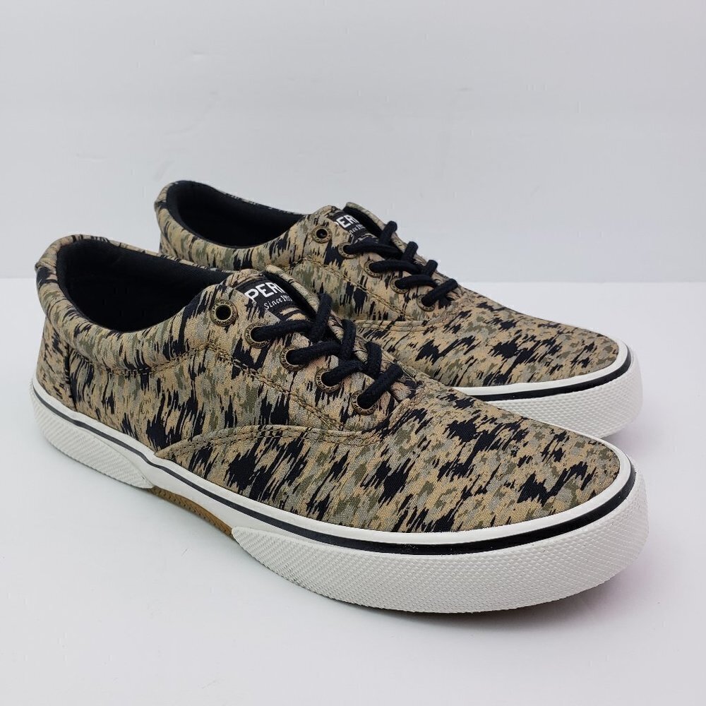 Sperry Top Sider Halyard CVO BR Mens Size 7.5 Tan Camo Sneaker Shoes STS24407
